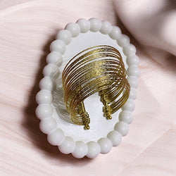 Goldplated Multiple Bangles Look Bracelet