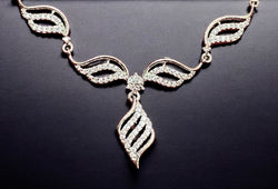 American Diamond Sleek Designer  Necklace set with Earrings